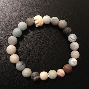 Carved stone elephant bracelet